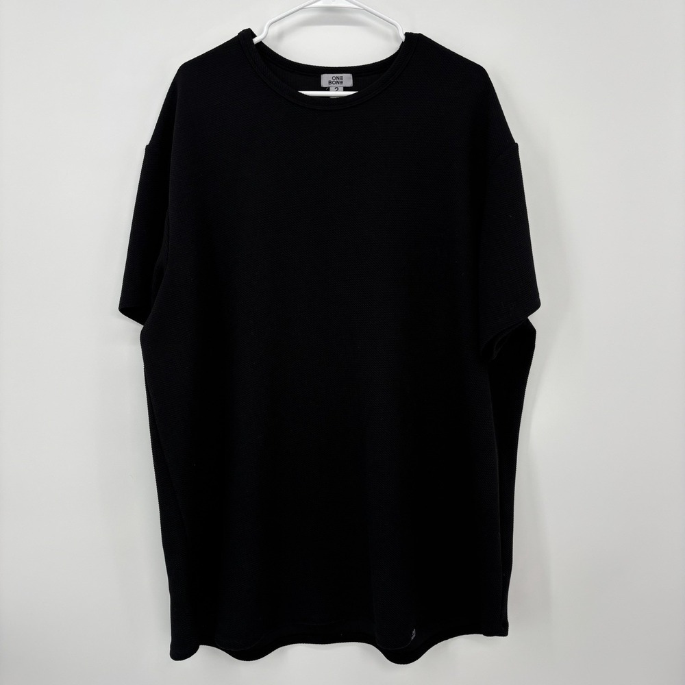 One Bone Men's Black Textured Short Sleeve Shirt Men's Size 3XL (2)